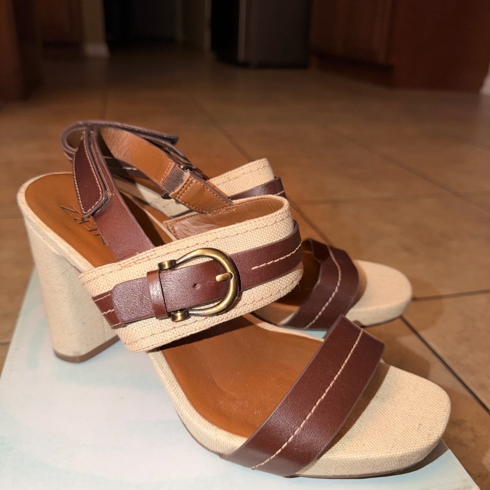 Elegant Brown and Cream Women's Sandals
